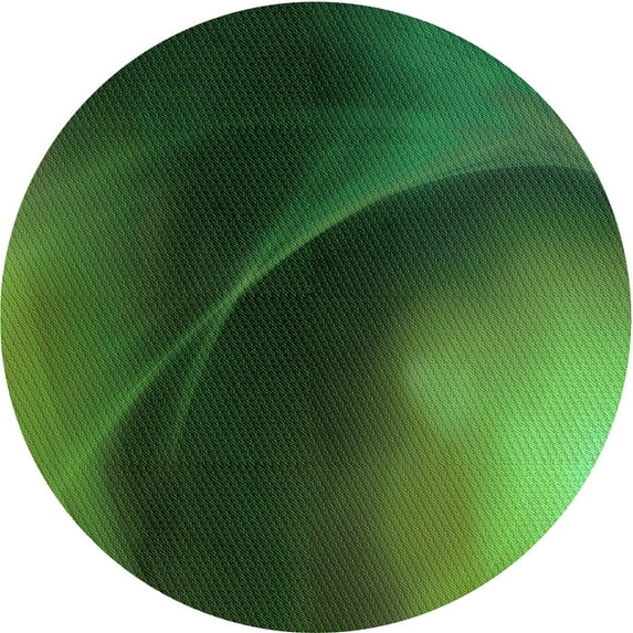 Ahgly Company Indoor Round Patterned Dark Lime Green Area Rugs, 6' Round