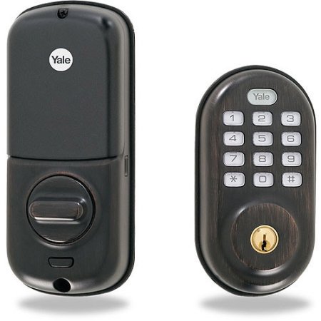 Yale YRD210 Push Button Deadbolt with Z-Wave Technology, Oil Rubbed