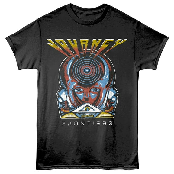 Journey - Frontiers - Officially Licensed - Gray Solid Front Print Adult Short Sleeve T-Shirt