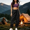 thumbnail image 5 of Kezqiaxn Womens Cargo Pants Summer Drawstring Elastic Waist Outdoor Quick Dry Casual Trousers with Pockets Fashion Clothing, 5 of 9