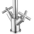 thumbnail image 2 of Ancona Ava Series Robinet de Salle de Bain à Poignée Croisée à Trou Unique Finition Nickel Brossé, 2 of 6