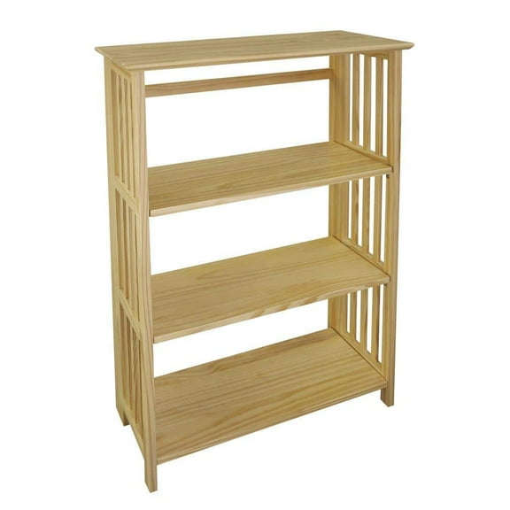 Soho Manhattan 42 in. H Natural Wood 4-Shelf Folding Etagere Bookcase