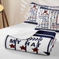 thumbnail image 4 of Erosebridal Cartoon Baseball Graffiti Quilt King for Boys Men, Sport Quote Print King Coverlet Set, 3 Pieces, 4 of 7