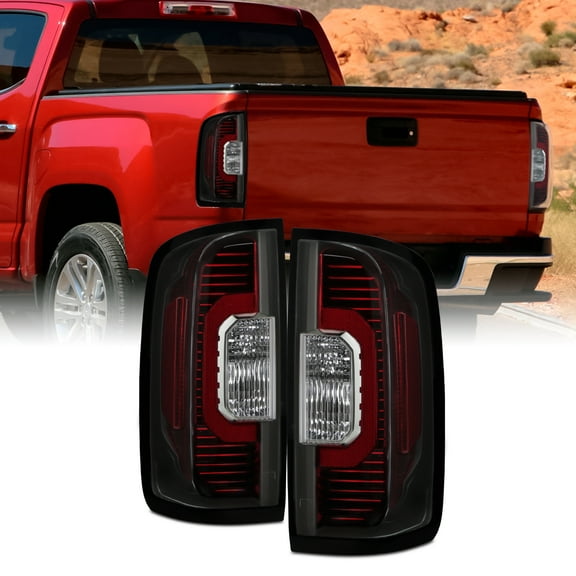 AKKON - Fits 2015-2022 GMC Canyon Black Tail Lights Brake Signal Pair Driver Left   Passemger Right Replacement 15-22