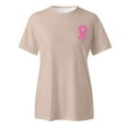 thumbnail image 4 of Yuanlong Womens T-Shirts Short Sleeved Ribbon Pattern Tee Loose Tshirts Breast Cancer Awareness Blessing Meaningful Tops, 4 of 5