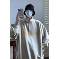 thumbnail image 6 of Hong Kong Style - Polo Collar Sweatshirt Men'S Clothing Trendy Brand Loose Couple Niche Jacket Creamy-White 3Xl, 6 of 6