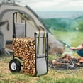 thumbnail image 5 of SPECSTAR Firewood Log Cart Carrier with Rubber Wheels and 600D Oxford Cloth, 250 lbs Capacity Heavy Duty Steel Dolly Hauler, Rolling Wood Rack Storage Mover for Easy Transport Indoor Outdoor Use, 5 of 9