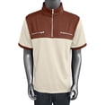 thumbnail image 3 of Fmbrln Summer Tops for Men Color Block Half-Zip Collar Short Sleeve T-Shirts Lounge Casual Pullover Tees, 3 of 9