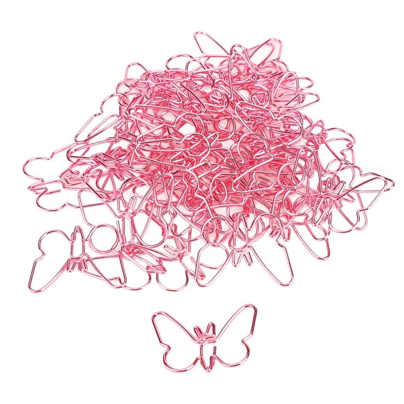 Fyearfly Lot de 50 Trombones Papillons Roses, Trombones Mignons Innovants De Dessin Animé, Trombones en Métal Durables Et Antirouille Fournitures De Bureau Et Papeterie pour Bureau, école,