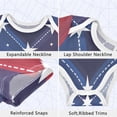 thumbnail image 3 of Red and Blue Plaids Stars Pure Cotton Bodysuit Short Sleeve Pajamas One-Piece Romper Unisex 6M, 3 of 6