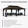 thumbnail image 6 of PURPLE LEAF Gazebo 12' X 20' Outdoor Hardtop Gazebo Galvanized Steel Canopy Double Vented Roof Gazebos Aluminum Frame with Netting and Curtains for Garden,Patio,Lawns, 6 of 15