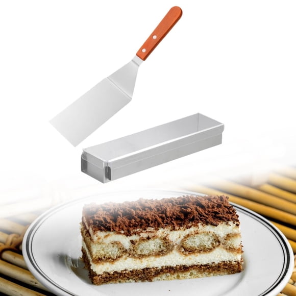 Molde rectangular para tiramisú, resistente molde de acero inoxidable para hornear pasteles, herramienta para hornear pasteles, bricolaje, para cocina tapa acrílica corta