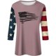 thumbnail image 4 of Fiudx Camisetas para Mujer Top de Cuello Redondo y Manga Corta con Estampado de Día Independiente y Manga 3/4 para Mujer, 4 of 5
