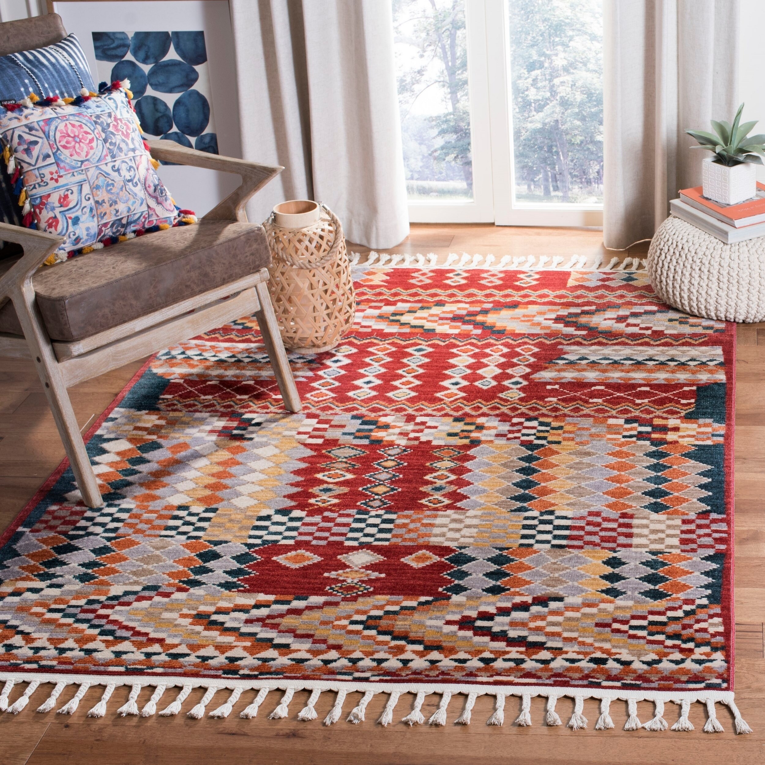 Safavieh Farmhouse Evonne Aztec Fringe Area Rug or Runner