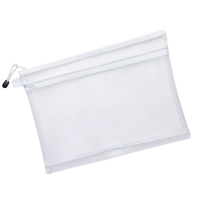 Small Paper Bags Transparent Double-Layer Mesh File Bag,Information Bag,Zipper,Student Test Paper Storage Bag,Pen Bag,Information Bag Small Mesh Bags