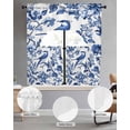 thumbnail image 2 of Blue Spring Floral Swag Kitchen Curtains Sets for Windows 24 Inch Length, Summer Botanical Bird Short Window Curtain Panels Swags Valances and Tiers 3 Piece Set for Cafe/Dining Room, 2 of 5
