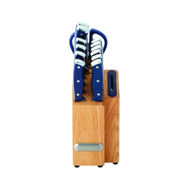 Juego de bloques de cuchillos Farberware Edgekeeper, 14 piezas, azul marino