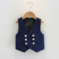 thumbnail image 2 of aidice Baby Clothes for Boy Suits Vest V Neck Double-Breasted Blazers Daily Formal Occasion Jackets, 2 of 3