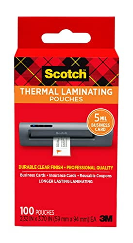 Scotch Thermal Laminating Pouches 2.32 x 638084746578 5 Mil Thick for Extra Protection 