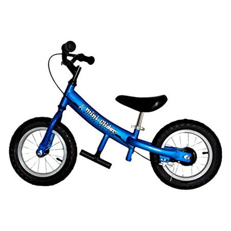 Mini Glider Kids Balance Bike with Patented Slow Speed Geometry (Blue)