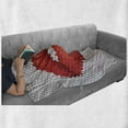 thumbnail image 6 of Feminine Soft Flannel Fleece Throw Blanket, Lips Illustration Cosmetics Pattern Womanly Ornamental Design, Cozy Plush for Indoor and Outdoor Use, 60" x 80", Grey and Red, by Ambesonne, 6 of 6