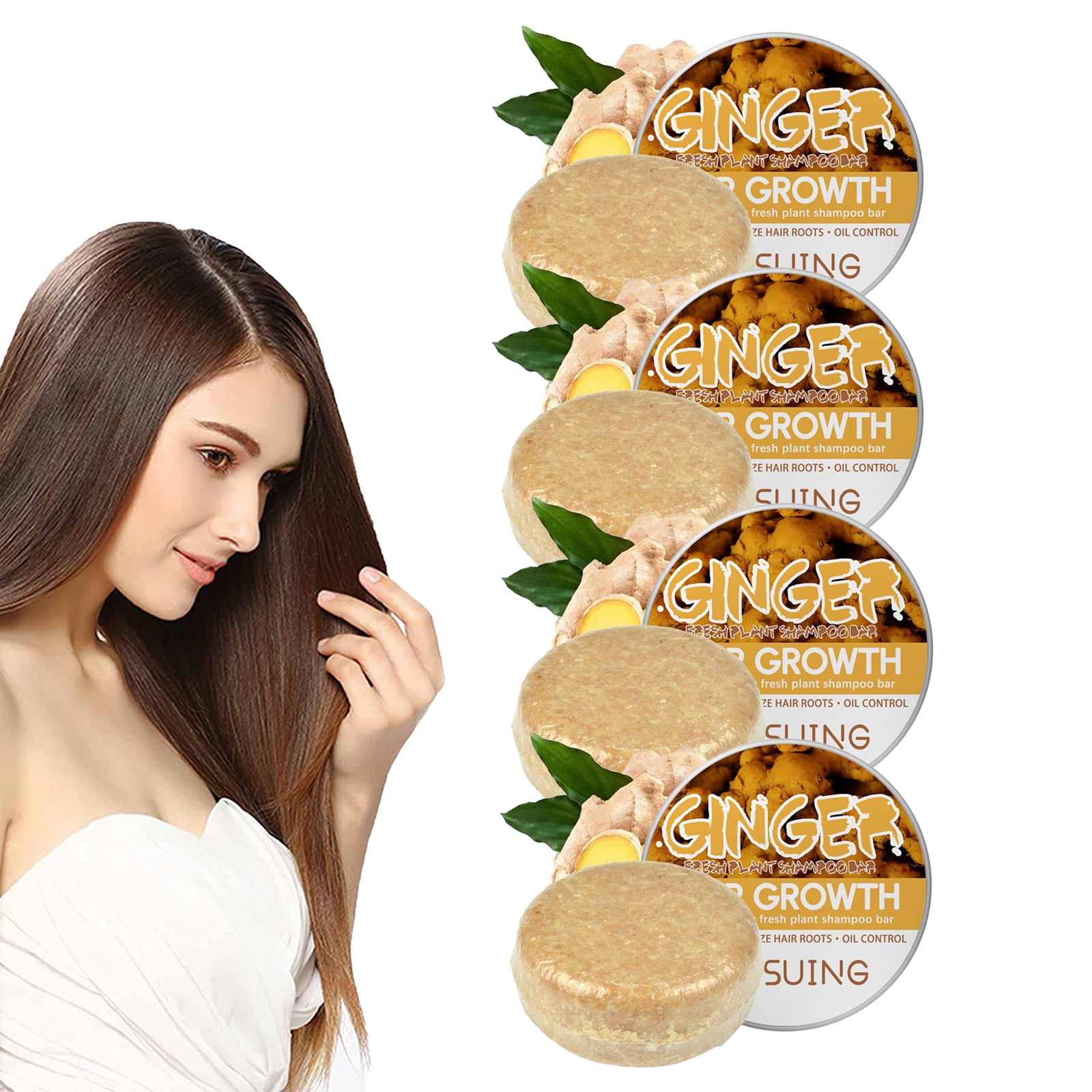 4PCS Ginger Hair Regrowth Shampoo Bar