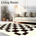 thumbnail image 2 of ODIKA 8'x10' Machine Washable Non-Slip Area Rug, Modern Checker with Cream and Chocolate Tones High Traffic Rug, Black, 48092, 2 of 7