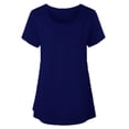 thumbnail image 4 of WAGUTH Women's Nursing Tops for Breastfeeding Double Layer Maternity Shirts Short Sleeve Crew Neck Pregnancy Outfits,Navy,S, 4 of 5