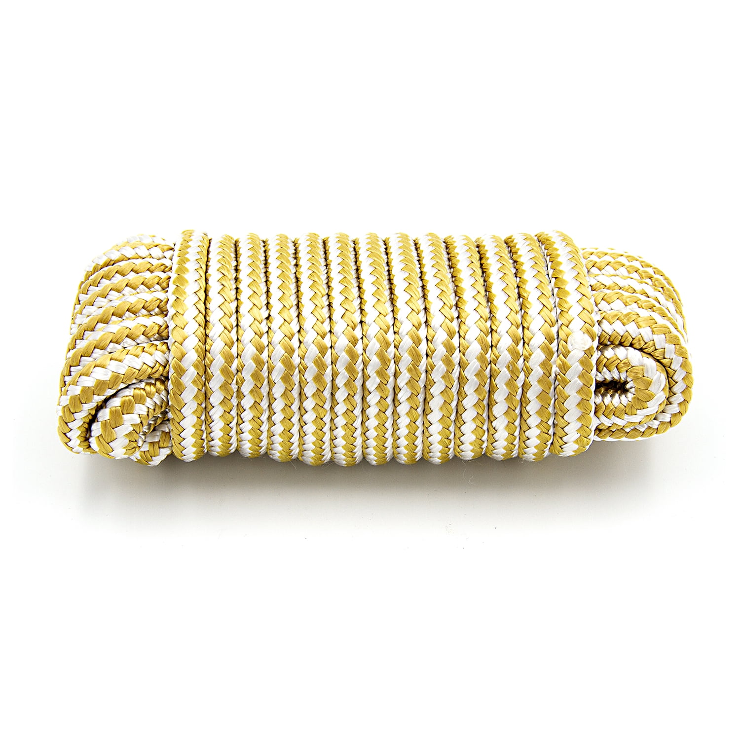 (2 pack) Ozark Trail 3/8 in x 25 ft Nylon Double Braided Dock Line, 550 lb Load Capacity, Spliced End Boat Rope