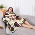 thumbnail image 5 of Oversized Wearable Blanket Hoodie,Butterfly Colorful Wing Pattern Sherpa Blanket Hoodie with Super Pockets,Super Warm Fuzzy Pullover for Women & Men, 5 of 6