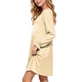 thumbnail image 6 of Fesfesfes Kids Girls Cute Single Bow Print Satin Dress Long Sleeve Round Neck Soft Silky Lightweight Pullover for Casual Home Daily Wear Ages 5-15 Years, 6 of 8