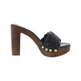 thumbnail image 2 of Steve Madden Womens Kashtyn Woven Studded Platform Sandals Black 9 Medium (B,M), 2 of 3