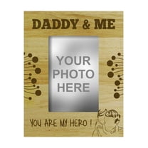 Engraved Wood Personalized Picture Frame, Daddy & Me - Fathers Day Gift - 4 x 6 Inches Horizontal