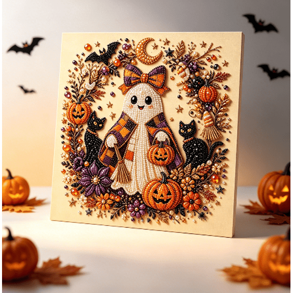 2026 Pearl Diamond Art Kit, Gothic Halloween DIY Bead Art Set, Great Handmade Gift for Craft Lovers and Holiday Party Favors