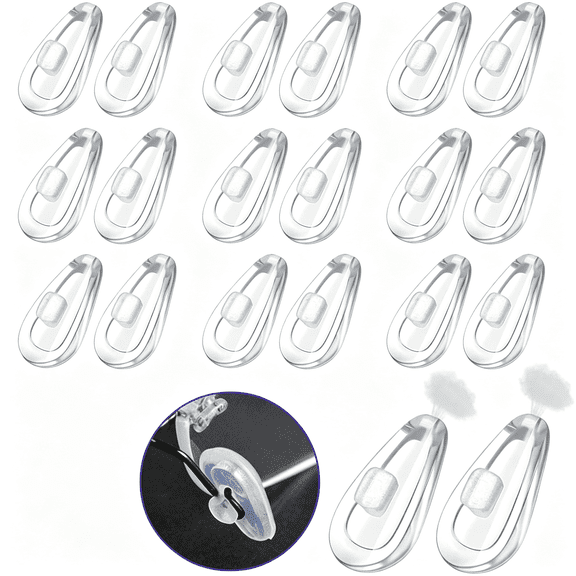 ACDANC Eyeglass Nose Pads with Push-In, 10 Pairs Soft Silicone Air Chamber Glasses Nose Pad Replacement Kit, Anti Slip Nose Piece/Nose Pads for Glasses Eyeglasses Sunglasses Glasses Cleaning Cloth