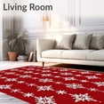 thumbnail image 2 of ODIKA 3'x5' Machine Washable Non-Slip Area Rug, Enchanted Frosty Wonderland Seasonal Embellishment High Traffic Rug, Red, 607301, 2 of 7