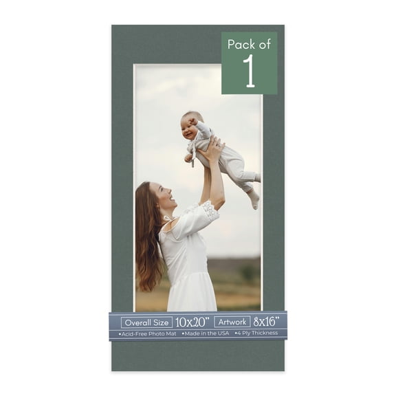 Granite Gray Picture Frame Mat for 10x20 Frames - Fits 8x16 Photos - 1 Mat