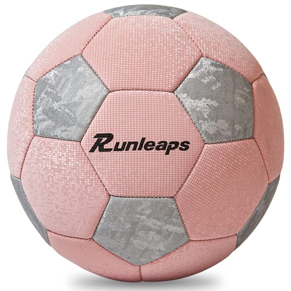 Balón de fútbol Runleaps, tamaño 5, para jóvenes, poliuretano, agarre suave, para interiores y exteriores
