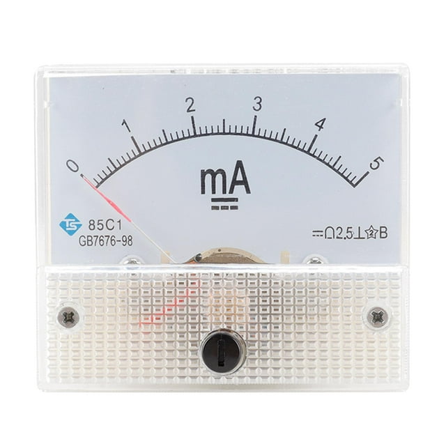 Medidor de panel de corriente analógica Cola medidor de amperímetro 0-5MA