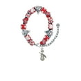 thumbnail image 2 of Silvertone Violin Red Christmas Bead Bracelet, 2 of 4
