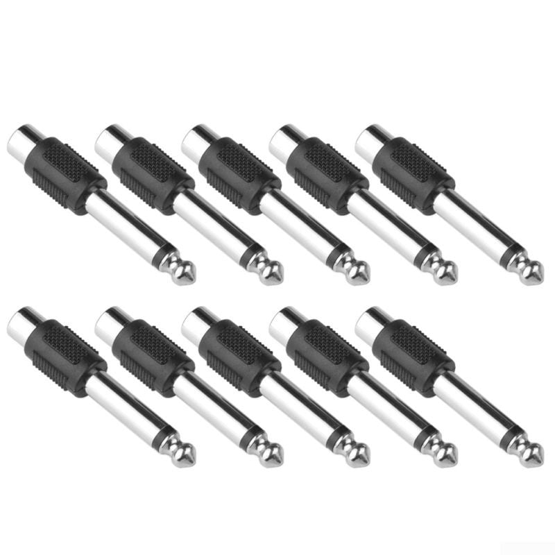 Besmelody 3.5mm Female Mono Plug to RCA Male Jack Audio Adapter Connector 10-Pack Besmelody 3.5mm Female Mono Plug to RCA Male Jack Audio Adapter Connector 10-Pack