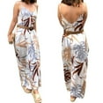 thumbnail image 4 of Women Lady Sleeveless Sling Dress V-neck Casual Loose High Waist Loose Beach Dress Floral Sundress, 4 of 8