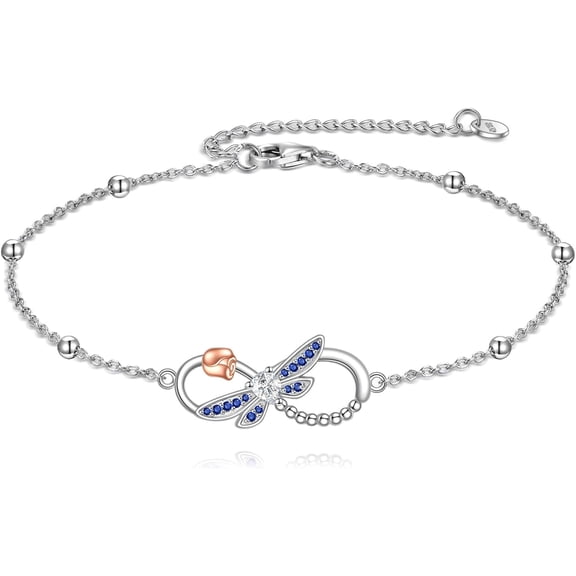 XATENJE Dragonfly Bracelet 925 Sterling Silver Infinity Dragonfly Bracelet Jewelry Gifts for Women