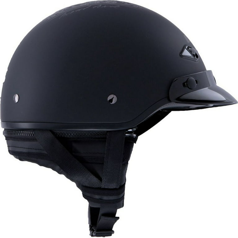 LS2 Helmets Bagger Fiberglass Motorcycle Half Helmet - Hard Luck