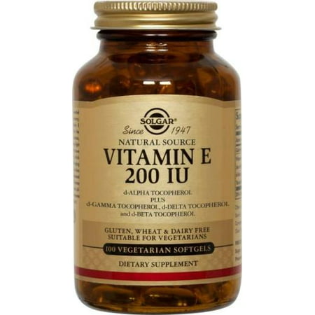 La vitamine E naturelle 200 UI - Mixte, Végétarien Solgar 100 Softgel