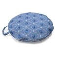 thumbnail image 1 of Floral Round Floor Cushion with Handle, Continuous Laurel Leaves and Flowering Lattice Blue Peach, Decorative Pillow for Living Room & Dorms, 18" Round, Ceil Blue Peach, by Ambesonne, 1 of 4