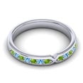 thumbnail image 3 of Diamond-Capitals 0.30 Carat Elegant Round Cut Peridot & Blue Topaz Gemstone Eternity Band for Birthday Gift 18K White Gold Size 10, 3 of 8