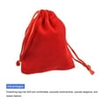 thumbnail image 4 of Velvet Drawstring Bags 2.76x3.54 Inch Gift Bags Jewelry Pouches Dark Red 10Pcs, 4 of 6
