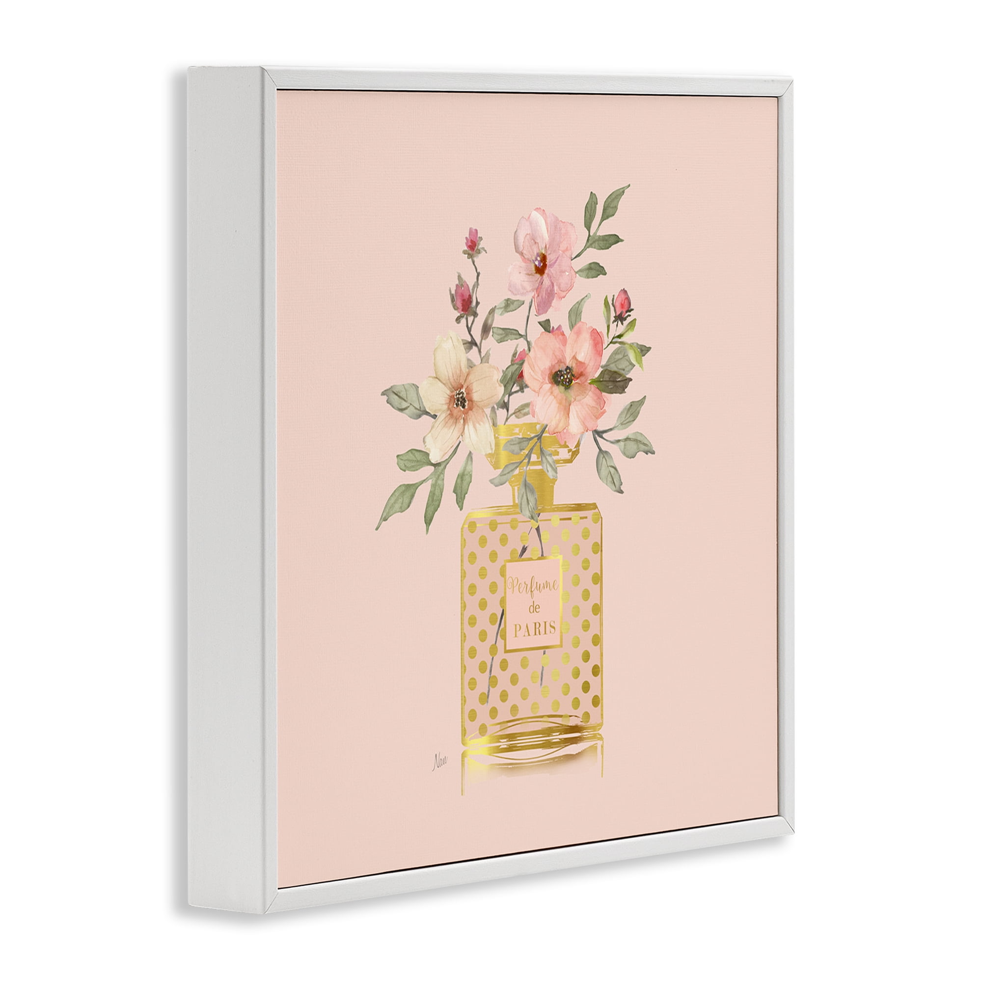 Stupell Industries Glam Perfume Bouquet Botanical & Floral Painting White Framed Art Print Wall Art, 17 x 17