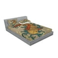 thumbnail image 2 of Ambesonne Japanese Fitted Sheet & Pillow Sham Set, Koi Fish Art, Full, Multicolor, 2 of 2